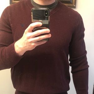 American Eagle Red V Neck Dress Sweater